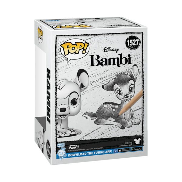 Back profile of the Bambi Sketched Funko Pop Vinyl Figure showcasing its artistic details.