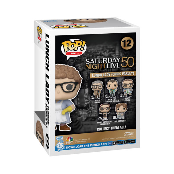 Back View of Lunch Lady Chris Farley Funko Pop #12 – Saturday Night Live Collectible