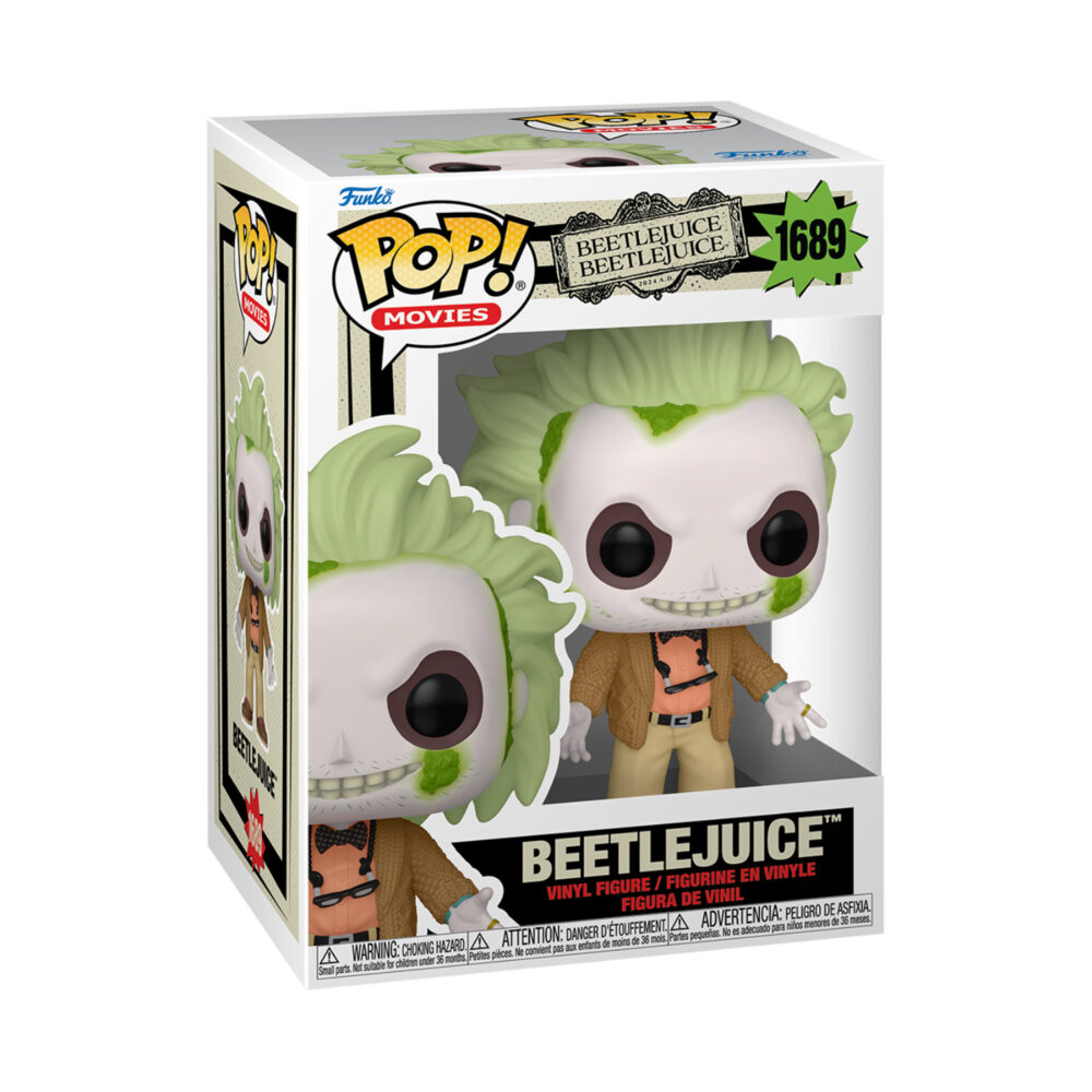 Front view of the Beetlejuice Funko Pop Vinyl Figure #1689 in its packaging.