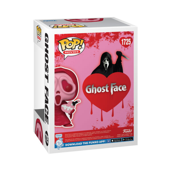 Back profile of the Ghost Face With Heart Box Funko Pop packaging box