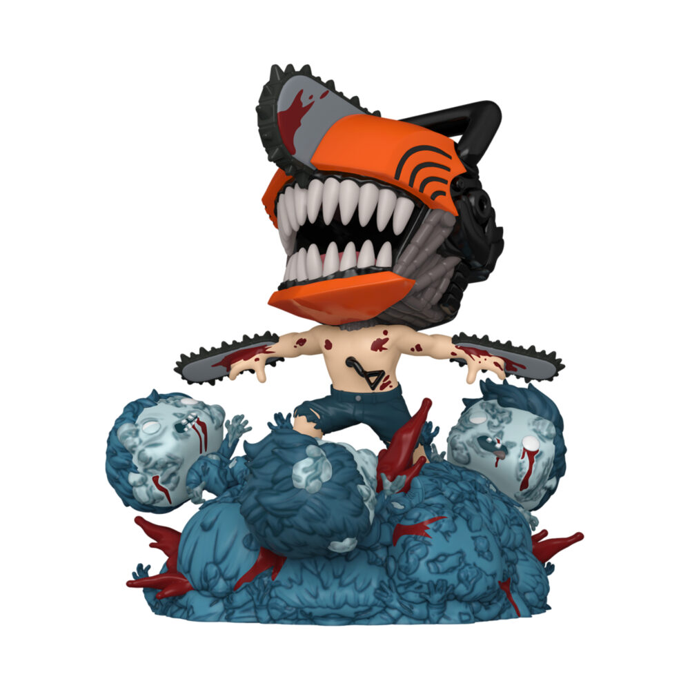 Front view of Chainsaw Man Funko Pop #1768, a Deluxe Chainsaw Man vinyl figure collectible.