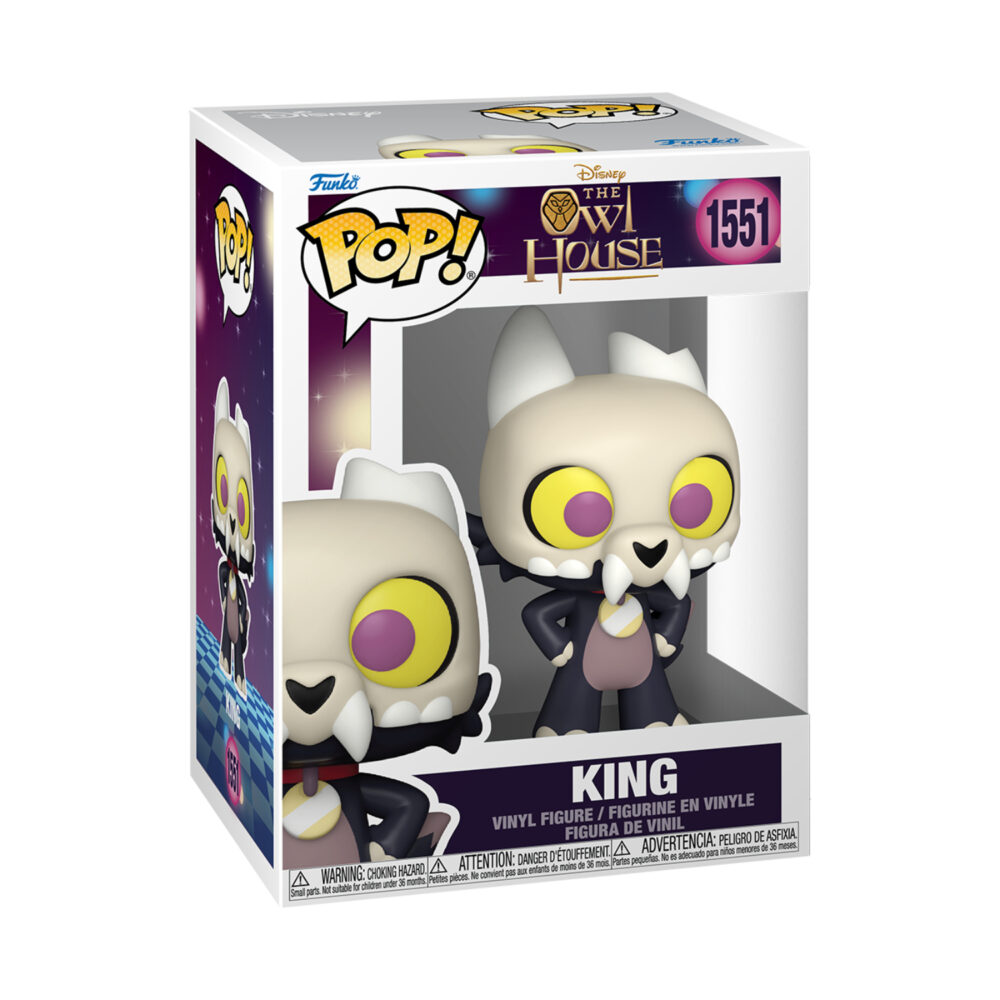 Packaged view of King Funko Pop #1551, King Clawthorne vinyl pop in a display box.