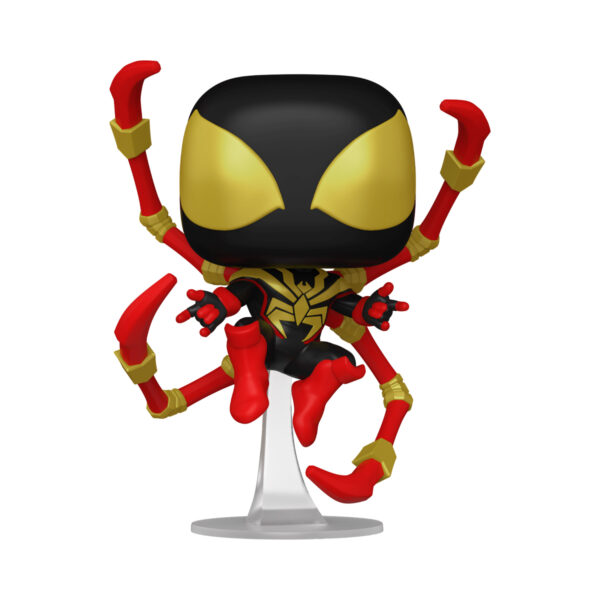 Unboxed view of the Marvel Miles Morales Iron Spider Funko Pop Bobble Head, showcasing intricate details of the suit.