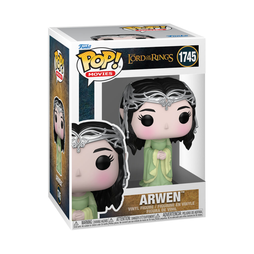 Front view of Funko Pop Arwen #1745 figure from The Lord of the Rings inside its original packaging
