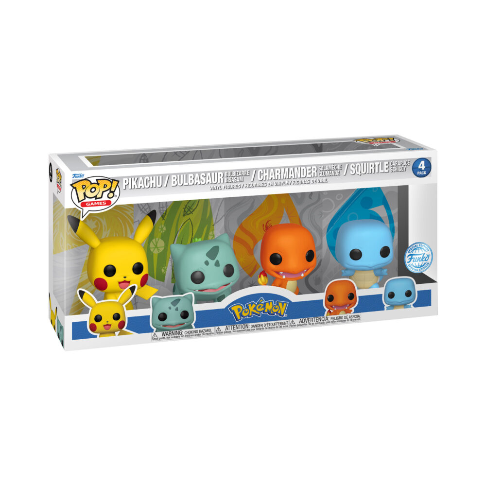 Pikachu / Bulbasaur / Charmander / Squirtle – Pokémon Funko Pop Vinyl Figure 4-Pack