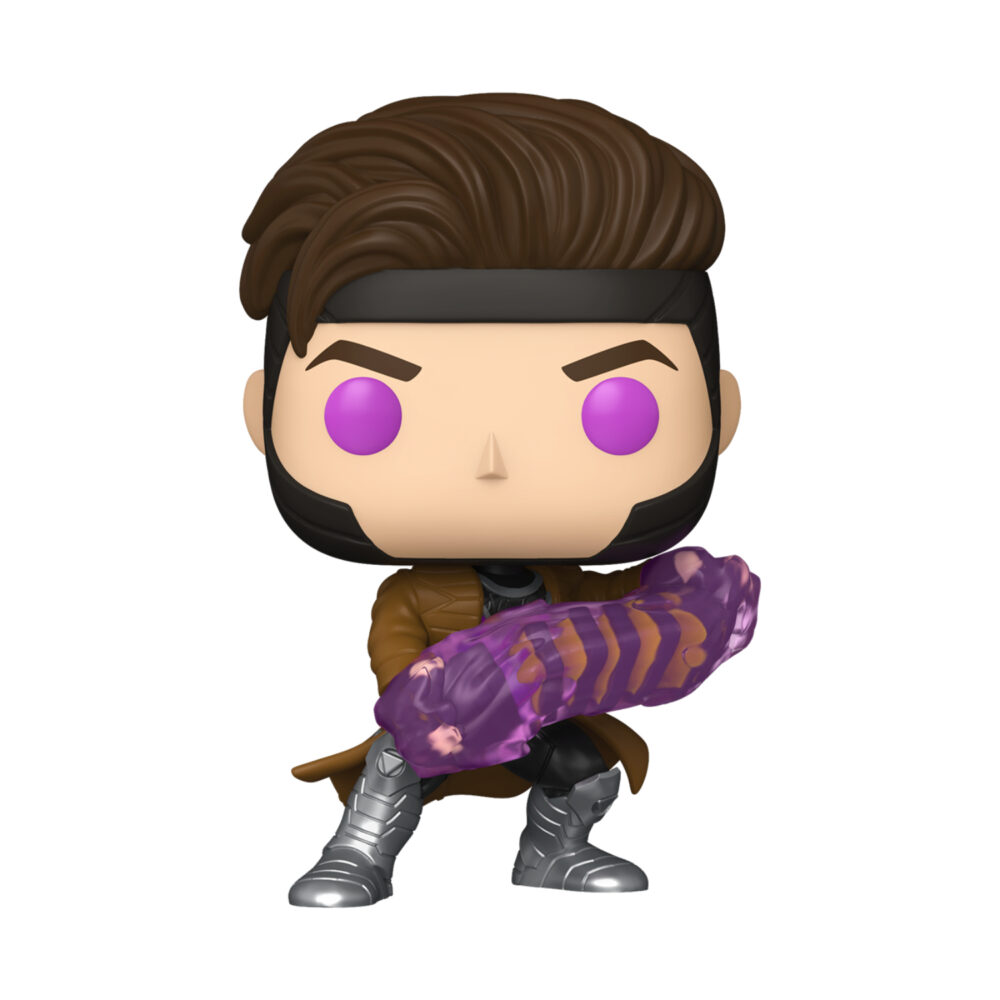 Unboxed Marvel Gambit Funko Pop collectable from the Deadpool & Wolverine series, bobblehead Figure #1496, showcasing detailed features.