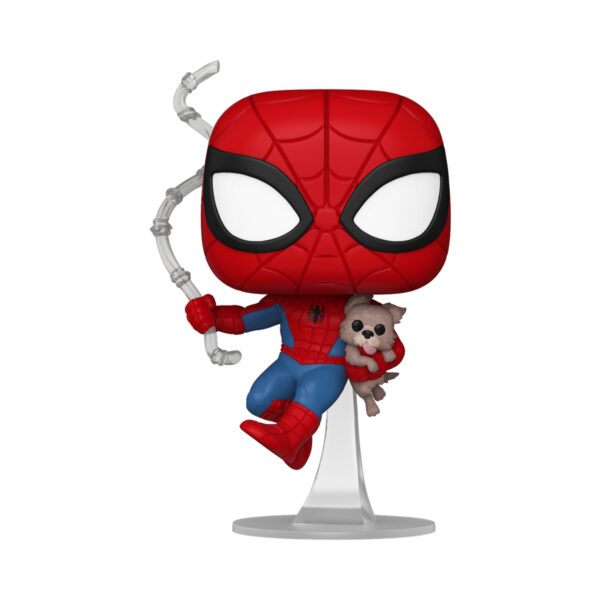 Front view of the Spider-Man and Sandwich Funko Pop Vinyl Bobble Head unboxed