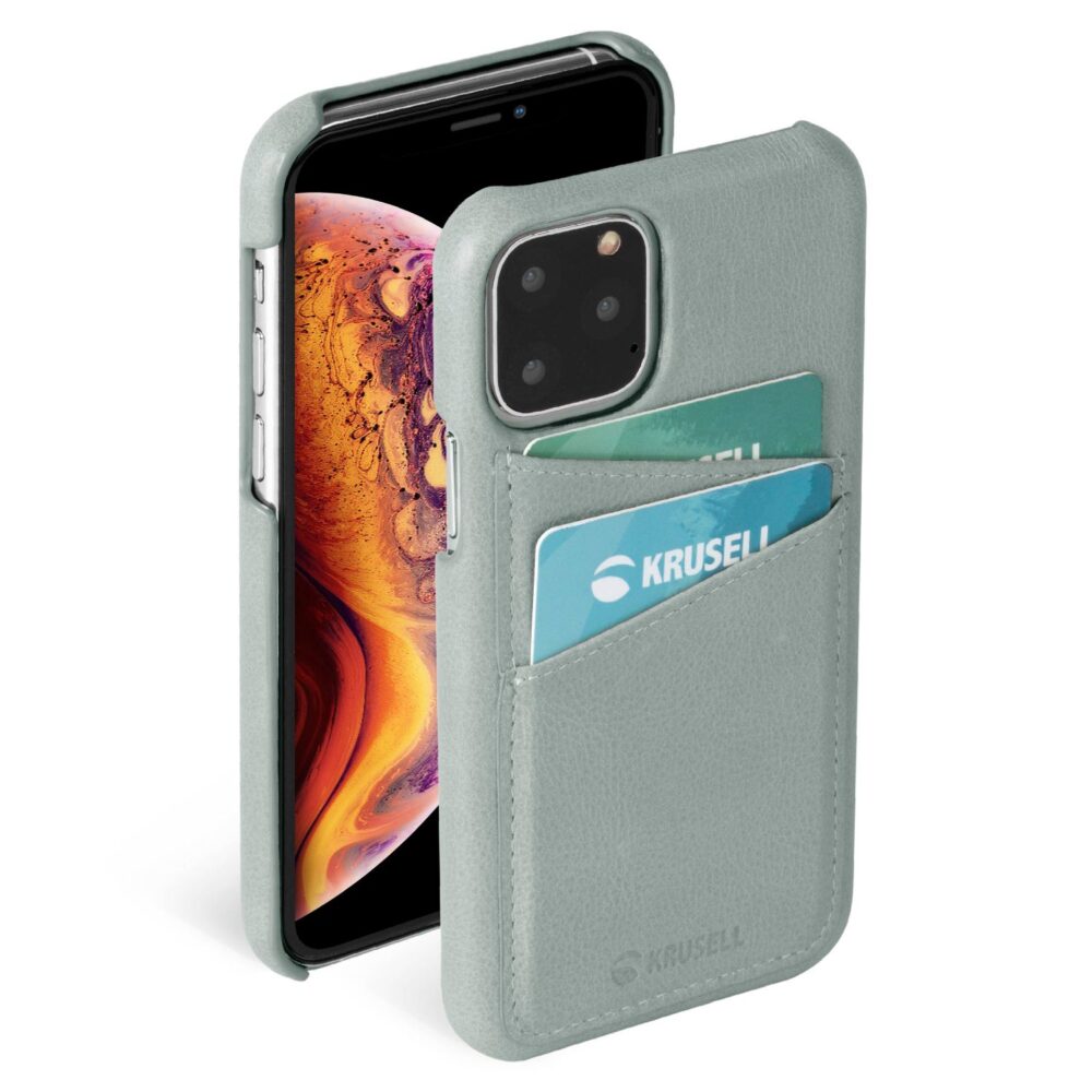 New Krusell Sunne Credit Card Grey Backcover Cell Phone Case for the Apple iPhone 11 Pro Max