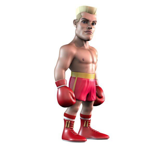 Front view of the Ivan Drago Minix Figurine, showcasing his muscular build, red trunks, and intense expression.