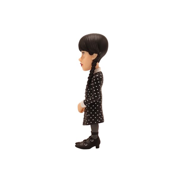 Side view of Wednesday Addams MINIX Collectible Figurine revealing fine details