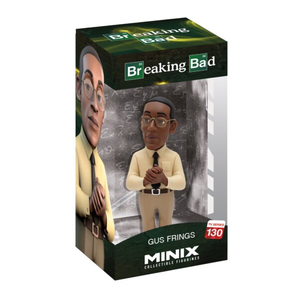 View of the packaging for the Gus Minix Figurine, featuring window display box design with clear packaging for protection.