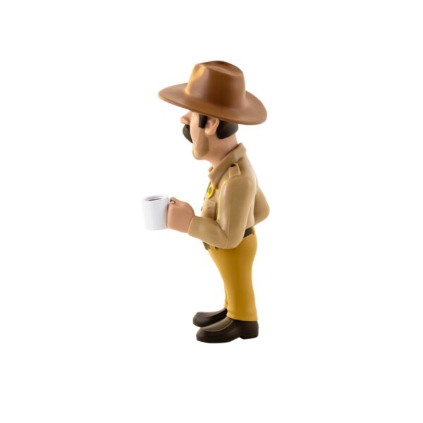 Side view of the Hopper Minix Figurine, emphasizing his heroic posture and lifelike features.