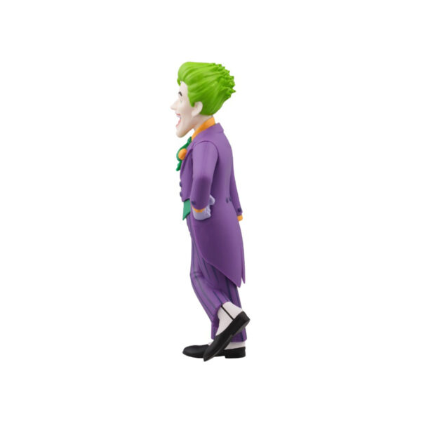 Side view of the Joker Minix Figurine, emphasizing his chaotic posture and detailed features.