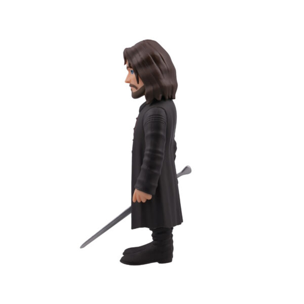 Side view of the Aragorn Minix Figure, emphasizing his dynamic pose and warrior-like posture.