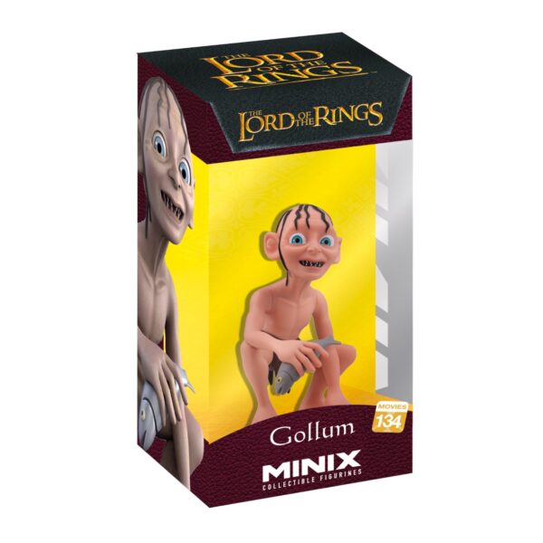 View of the packaging for the Gollum Minix Figurine, featuring window display box design with clear packaging for protection.