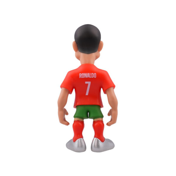 Back view of the Cristiano Ronaldo Minix Figurine, highlighting his Portugal kit and athletic posture.