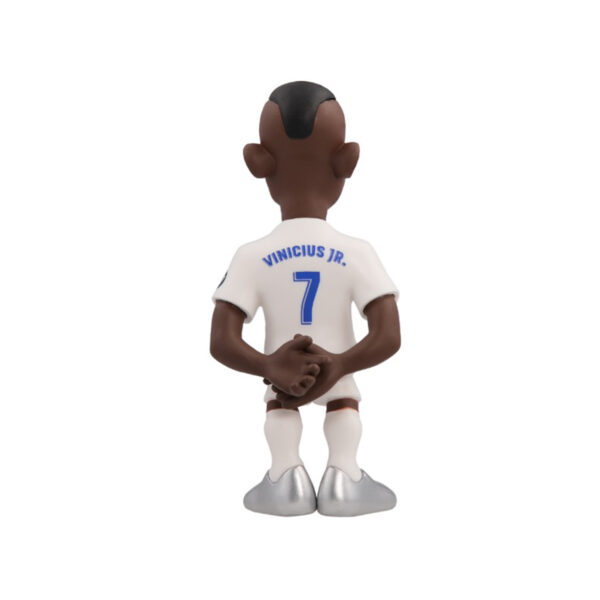 Back view of the Vinicius Minix Figurine, highlighting his Real Madrid kit and athletic posture.