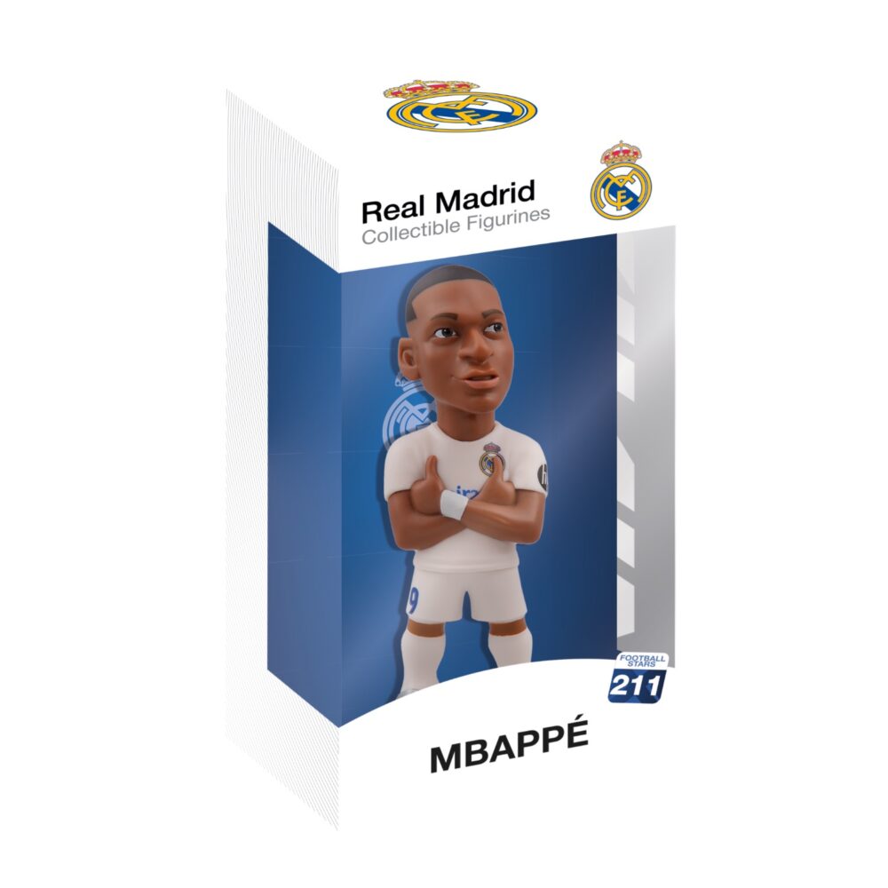 View of the packaging for the Mbappe Minix Figurine, featuring window display box design with clear packaging for protection.