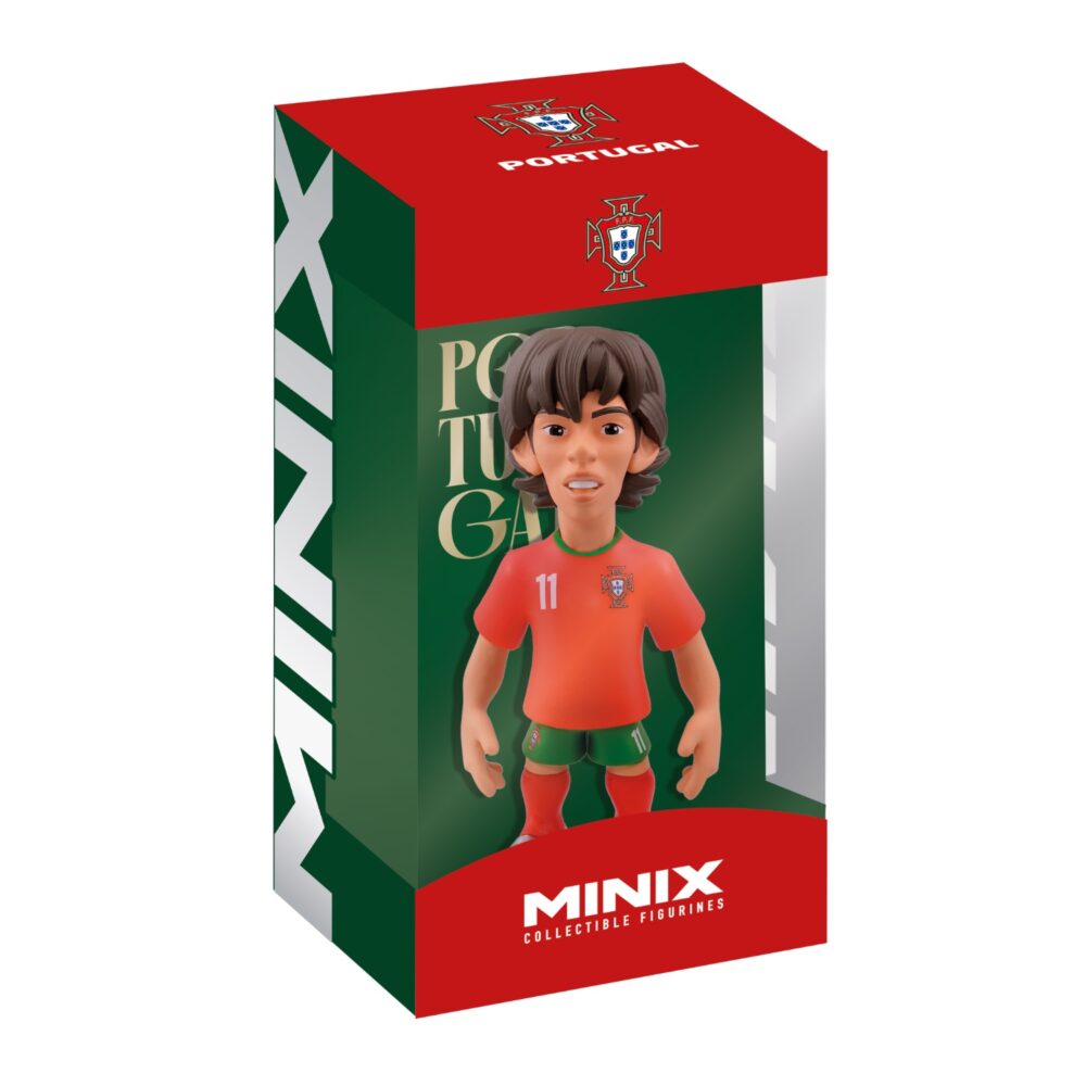 View of the packaging for the Joao Felix Minix Figurine, featuring window display box design with clear packaging for protection.