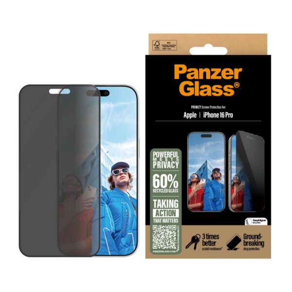 Apple iPhone 16 Pro PanzerGlass Privacy Screen Protector - Image 3