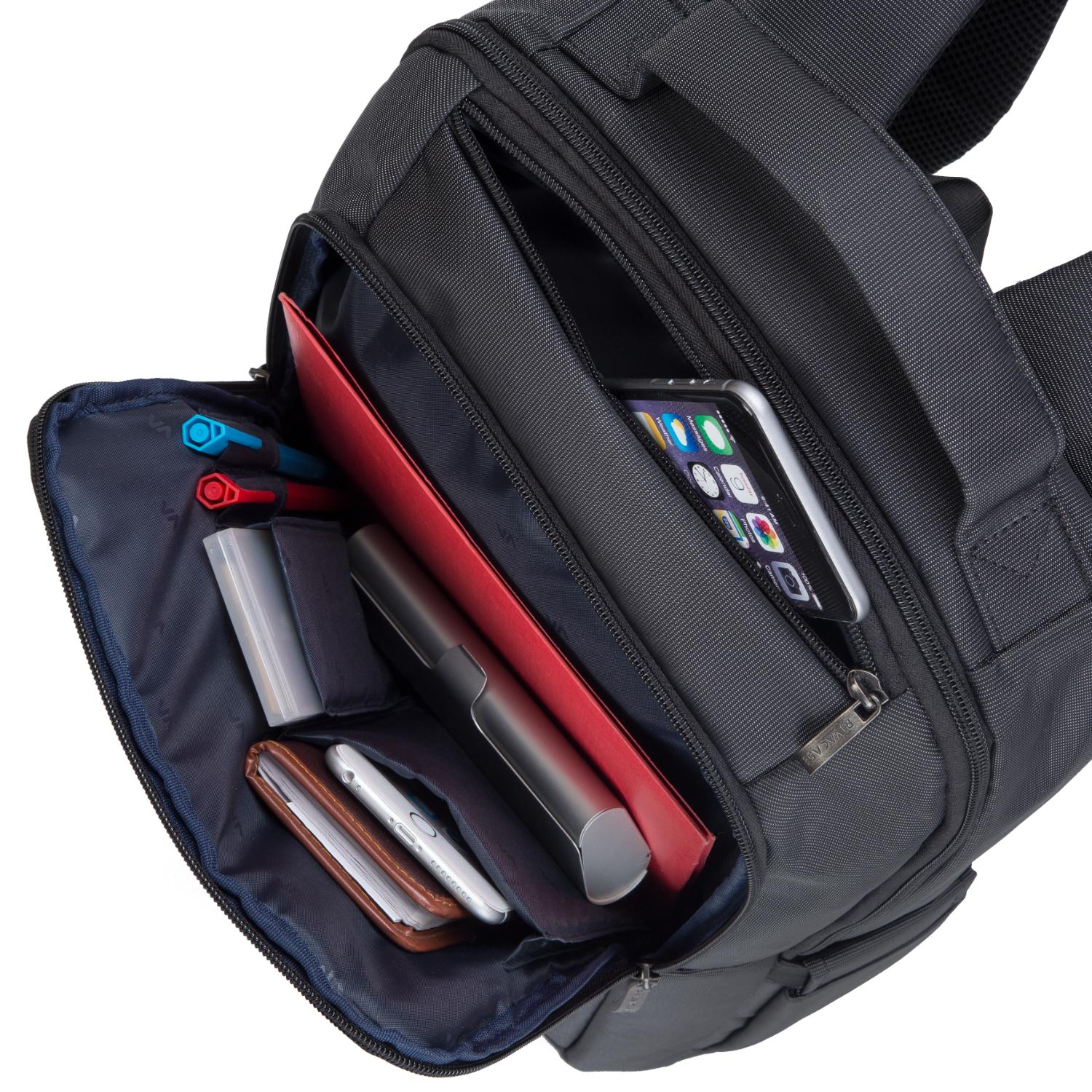 RIVACASE Central 15.6-inch Laptop Backpack - Black - Image 8