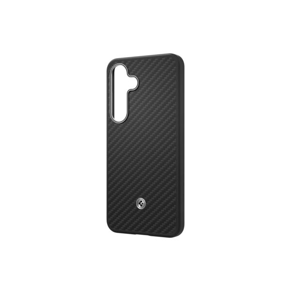 Samsung Galaxy S25 Case - Samsung Non Orig Enzo Aramid Protective Cover - Black Silver - Image 3