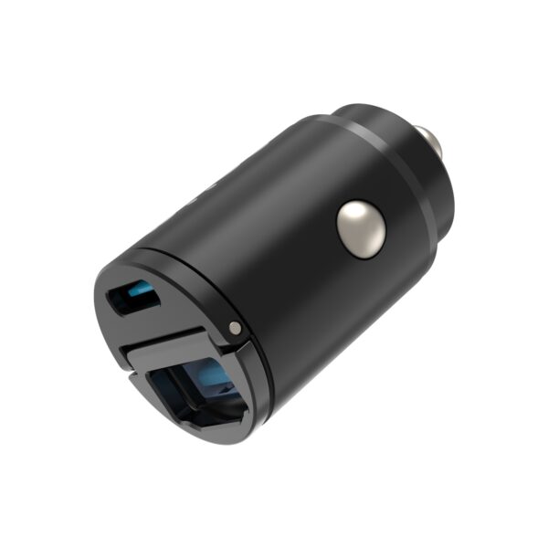 Snug 30W 2 Port Black Mini PD Fast Charge USB Car Charger PD/USB - Image 2