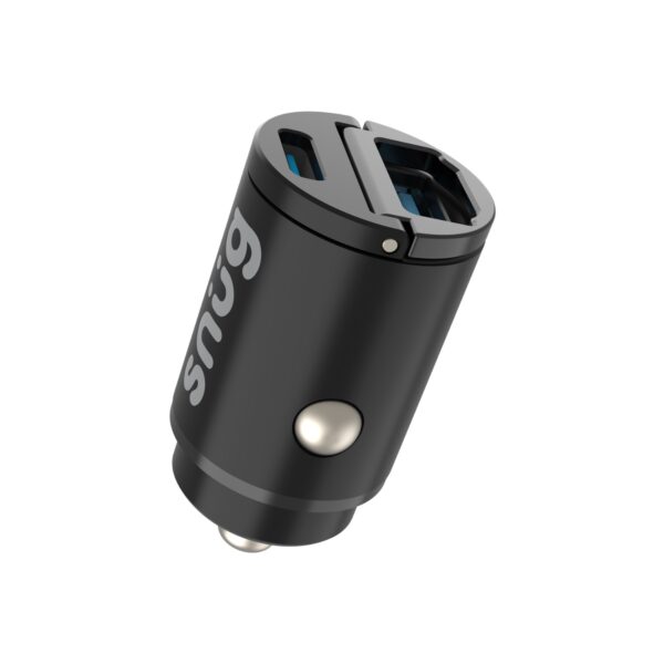 Snug 30W 2 Port Black Mini PD Fast Charge USB Car Charger PD/USB - Image 6