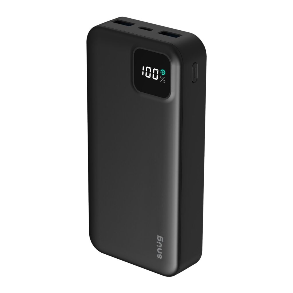 20W Snug 20000mAh Square Digital Black PD Fast Charge Power Bank