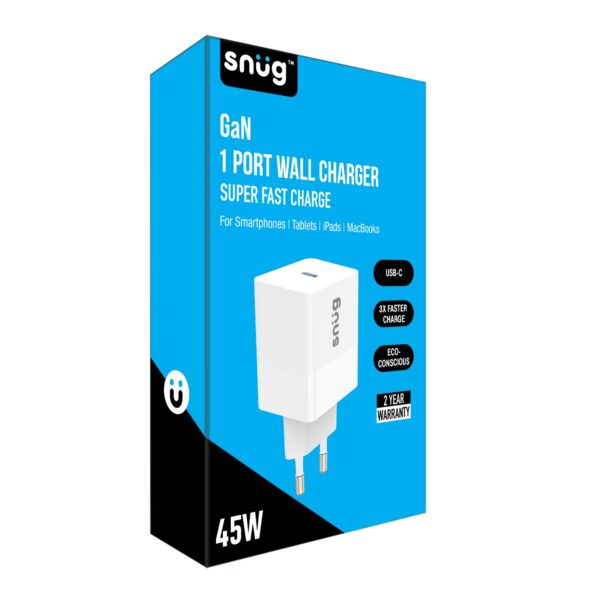 Snug 45W Wall Charger - Fast Charging Adapter 1 Port White - Image 4