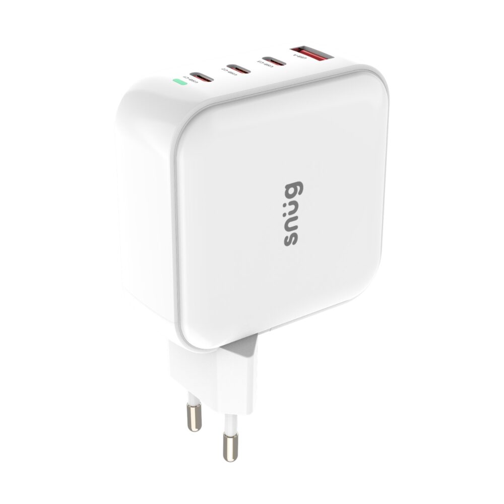 100W Snug PD GaN Wall Charger – 4-Port White