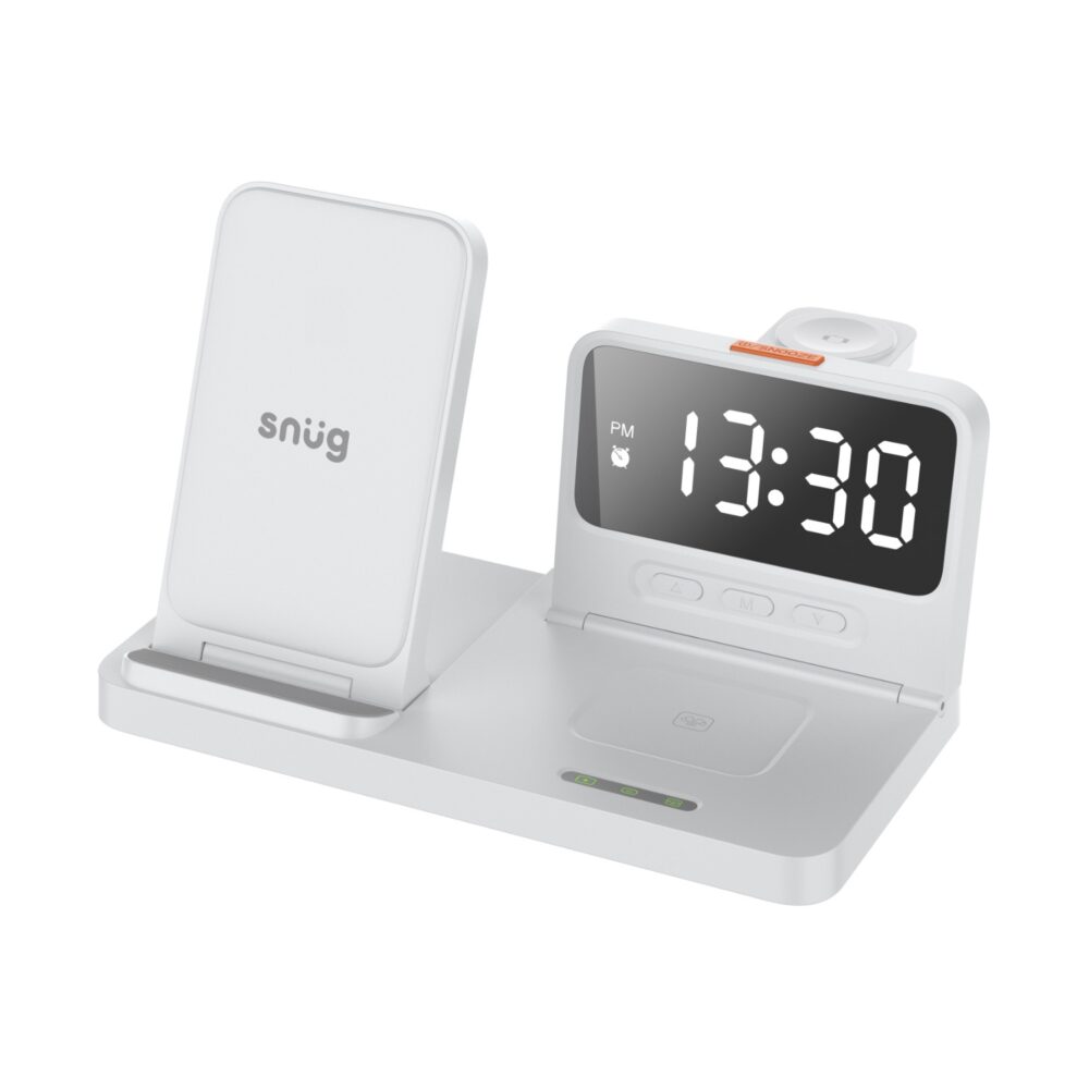 Snug 15W 4-In-1 Wireless Charger - Clock White