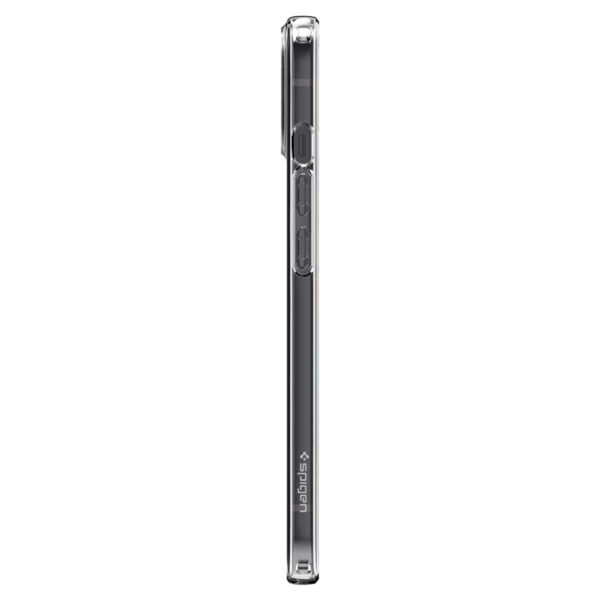 An Apple iPhone 13 Clear Spigen Crystal Flex Cell Phone Case for your Mobile Device Protection