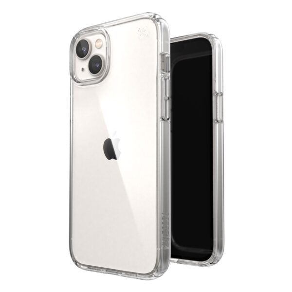 Perfect Clear Speck Presidio Cell Phone Case for the Apple iPhone 14 Plus