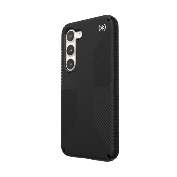 With this Samsung S23 Black Speck Presidio2 Grip Phone Case, you can be confident that your Samsung Galaxy S23 will be protected against any rough and tumble.