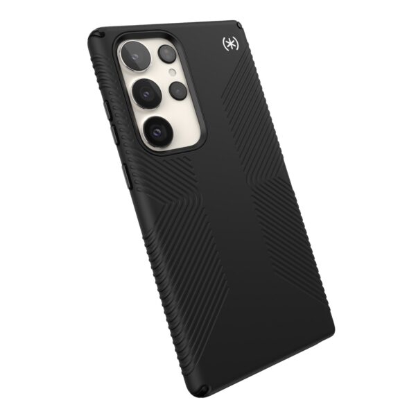This Samsung S23 Ultra Black Speck Presidio2 Grip Phone Case is newly designed. The no-slip invertedGrip provides better grip, while the built-in Microban® antimicrobial product protection ensures that your phone stays clean and hygienic.