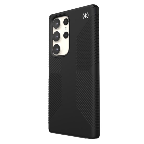 With this Samsung S23 Ultra Black Speck Presidio2 Grip Phone Case, you can be confident that your Samsung Galaxy S23 Ultra will be protected against any rough and tumble.