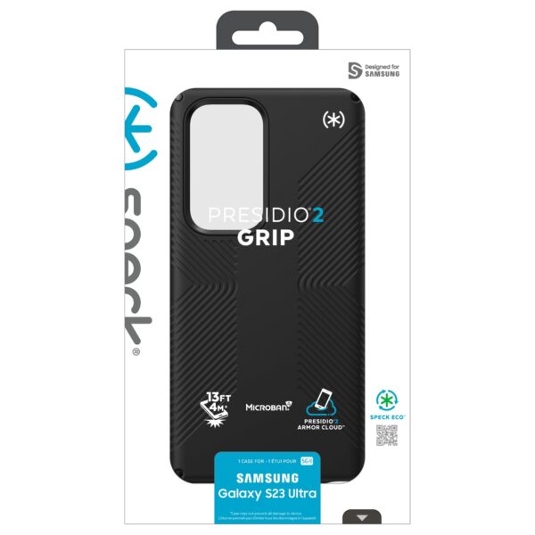 Gotyoucovered presents the Samsung S23 Ultra Black Speck Presidio2 Grip Phone Case, a super protective and convenient phone cover that features a soft-touch finish for ultimate comfort. Get yours here.