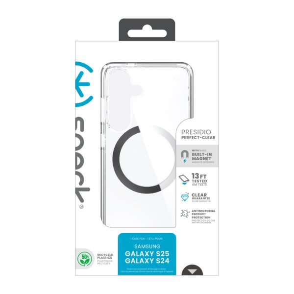 Samsung Galaxy S25 Case - Speck Presdio Perfect Clear MagSafe Protective Cover - Clear - Image 11