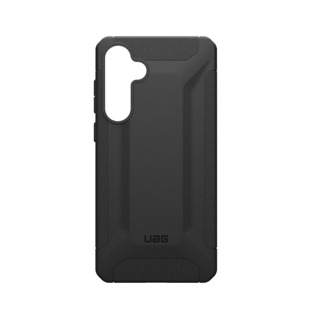 Step into the world of modern protection with our Scout series and this Samsung Galaxy A55 5G Black UAG Scout Cell Phone Cover. Crafted with smooth channels and distinguished bumpers, the UAG brand detail elevates your phone's style.