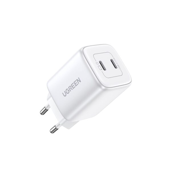 Introducing the White UGREEN 45W GaN Charger 2 Port PD Fast Charge Wall Adapter. With Power Delivery 3.0 via its Type-C port, fast charge your PD-compatible devices.