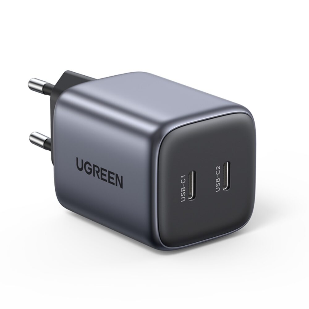 Introducing the Black UGREEN 45W GaN Charger 2 Port PD Fast Charge Wall Adapter. With Power Delivery 3.0 via its Type-C port, fast charge your PD-compatible devices.