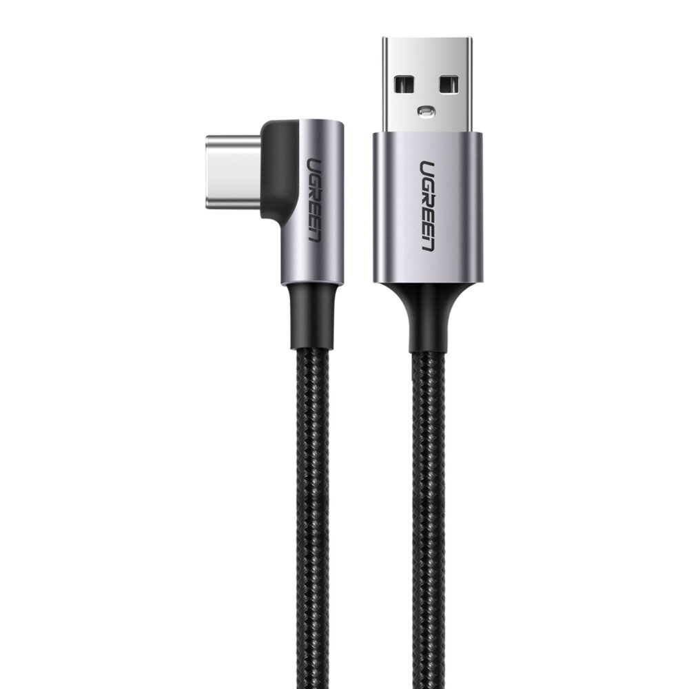 Ugreen USB A to Type C Fast Charge 2 Meter Right Angle Braided Charge and Sync Cable