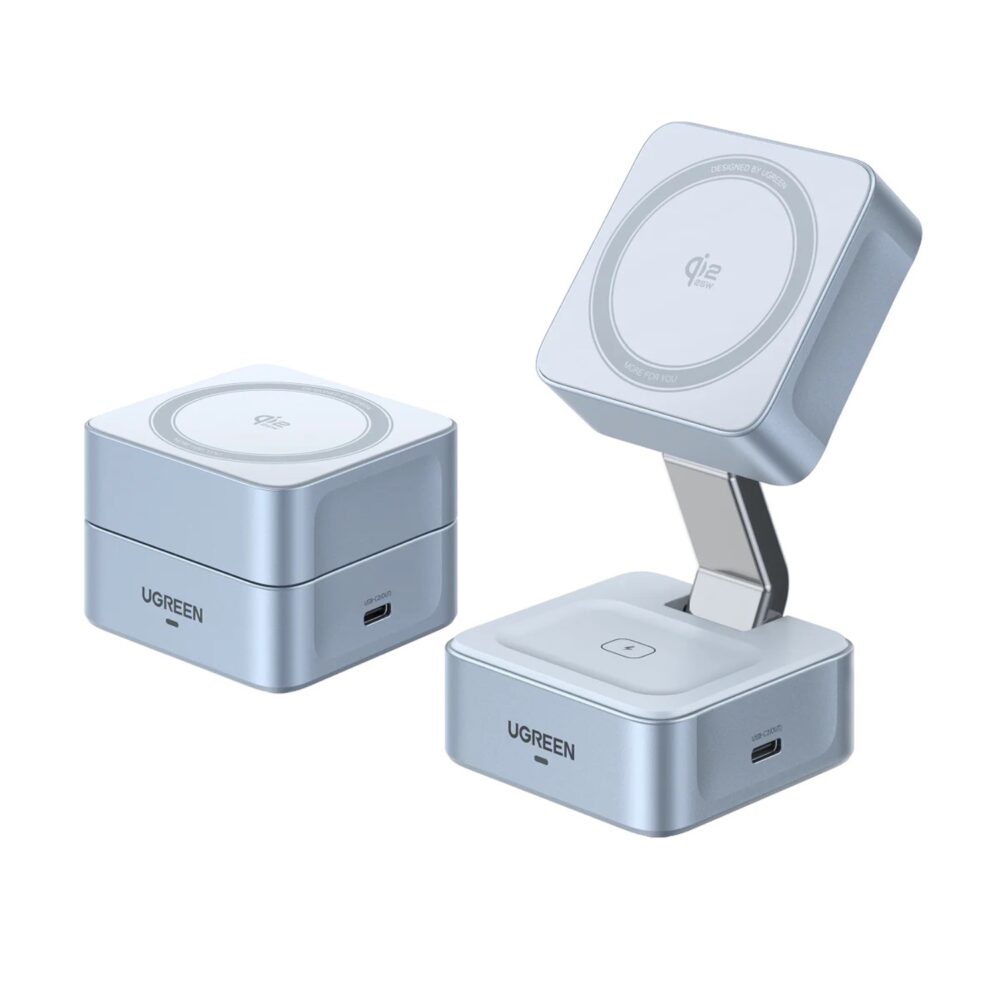 UGREEN 25W 2-In-1 Magnetic Wireless Charger - Silver