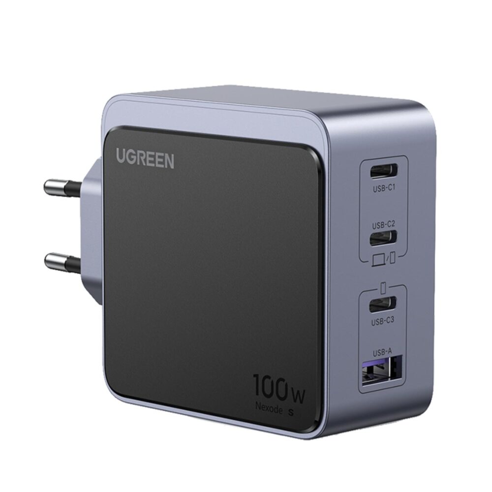 UGREEN Nexode 100W Charger - 4 Port Fast Charger - Grey & Black