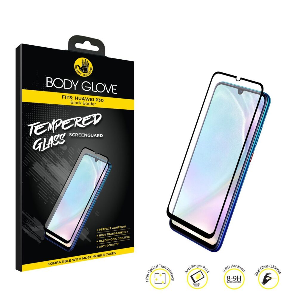 Body Glove Tempered Glass Screen Protector for the Huawei P30 Clear
