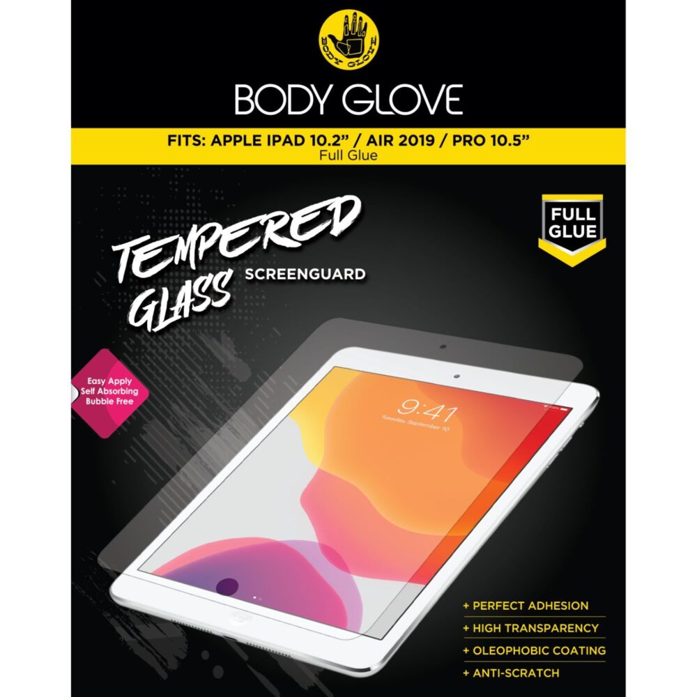 Body Glove Tempered Glass Screen Protector for the Apple iPad 10.2 (2019 - 2021) / iPad Air (2019) / iPad Pro (2017) Clear