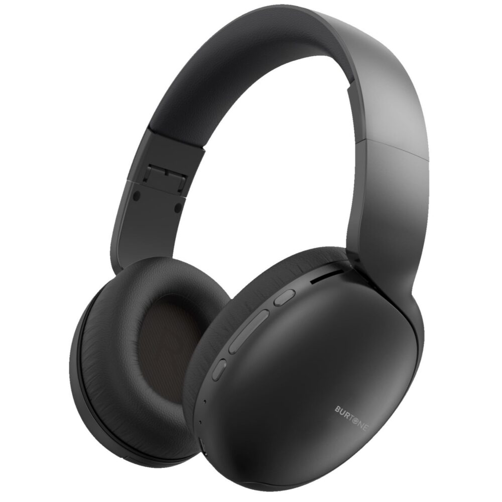 Burtone headphones Fold wireless over ear bluetooth Black