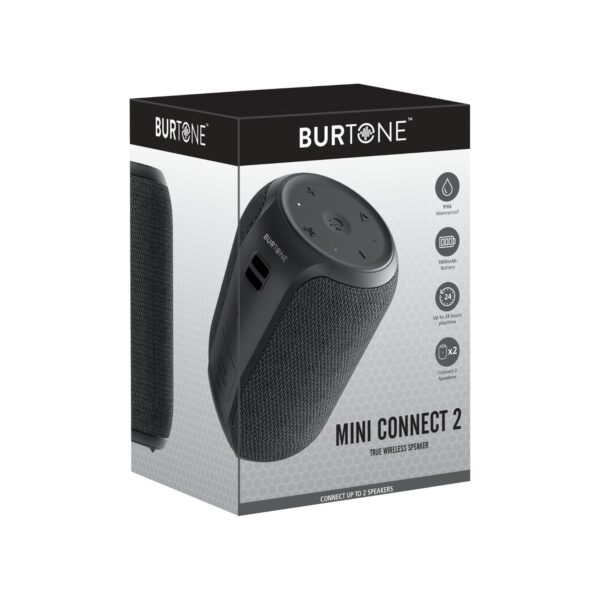 Burtone Mini Connect 2 wireless portable bluetooth speaker Black