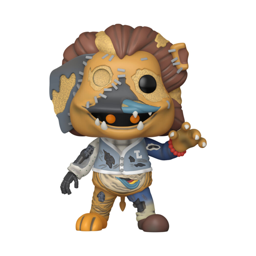 Costumed Mimic Five Nights at Freddy’s Funko Pop figure #1215 with a patched costume and exposed mechanical arm